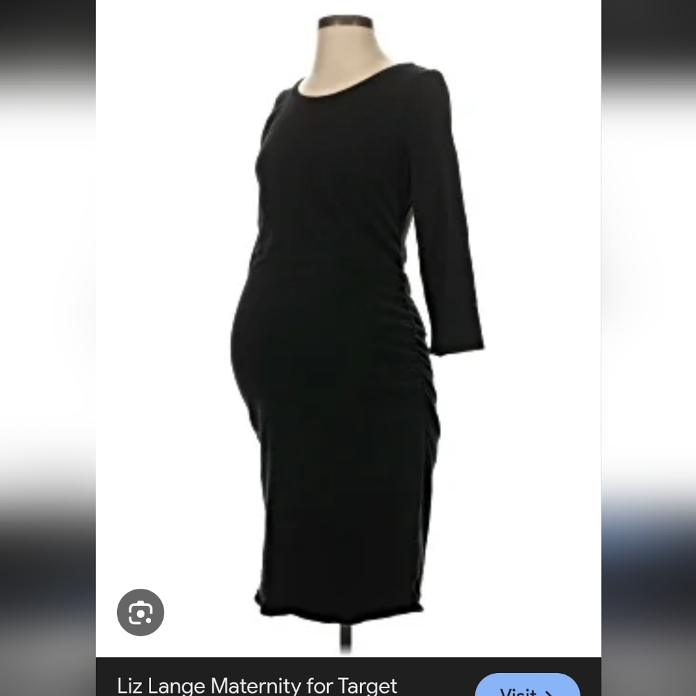Liz Lange For Target Maternity Black 3/4 Long Sleeve Dress Size XS